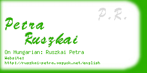 petra ruszkai business card